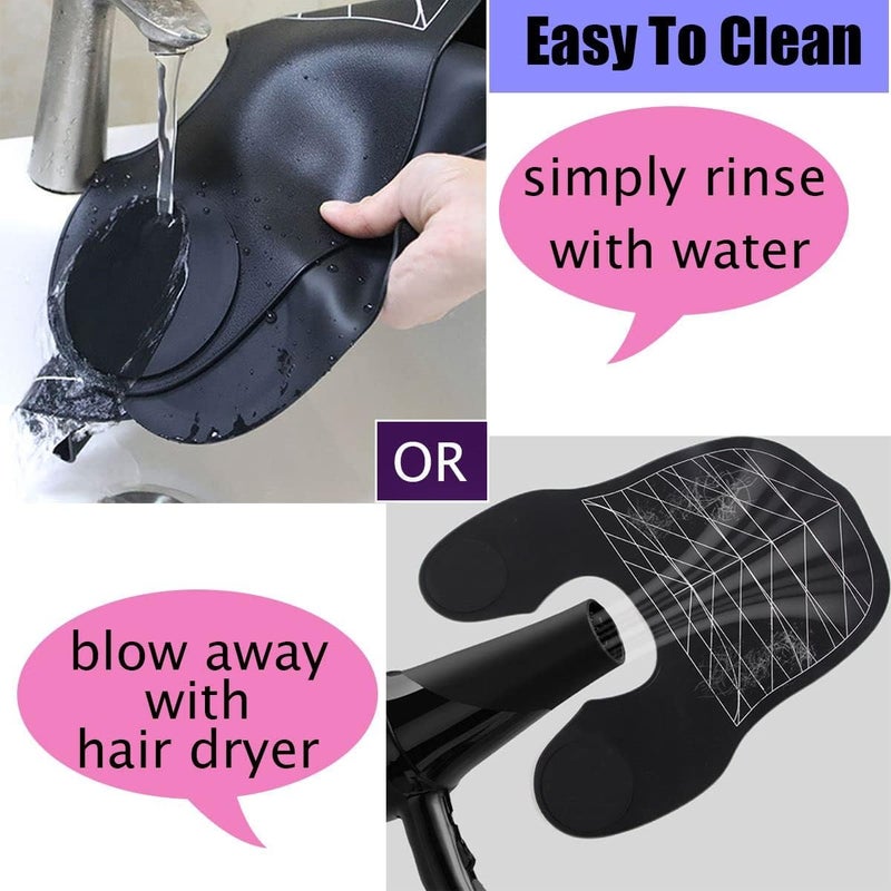 XDONEF Hair Cutting Guide Collar Silicone Waterproof Cutting Cape for Hair Stylist Hair Cutting Mat for Shoulders Hair Cut Mat with Guidelines Weighted Neck Wrap for Salon Home Large - Image 5